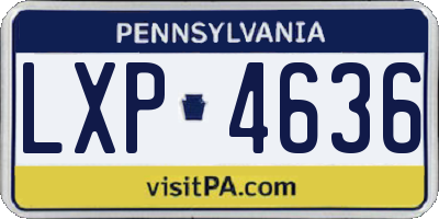 PA license plate LXP4636
