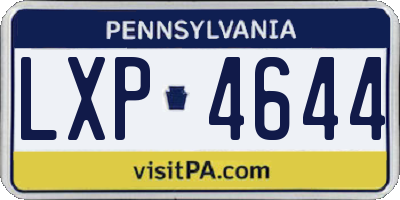 PA license plate LXP4644