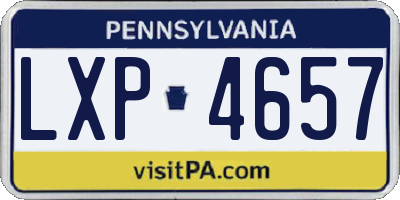 PA license plate LXP4657