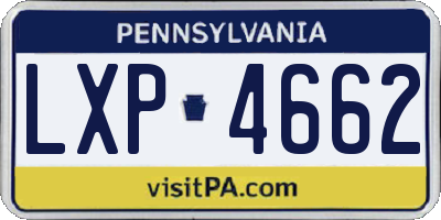PA license plate LXP4662