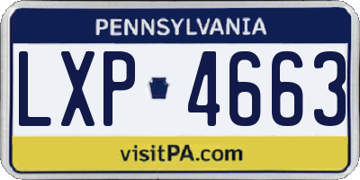 PA license plate LXP4663