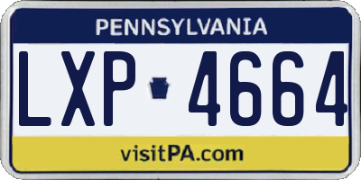 PA license plate LXP4664