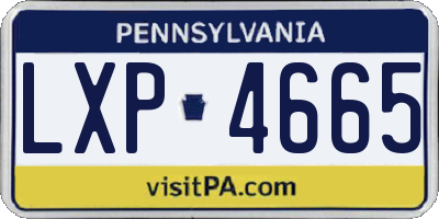 PA license plate LXP4665