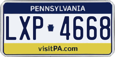 PA license plate LXP4668