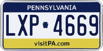 PA license plate LXP4669