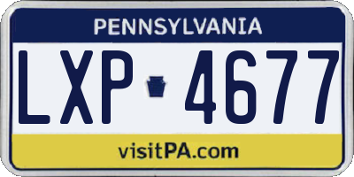 PA license plate LXP4677