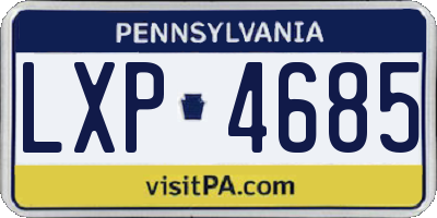 PA license plate LXP4685