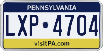 PA license plate LXP4704