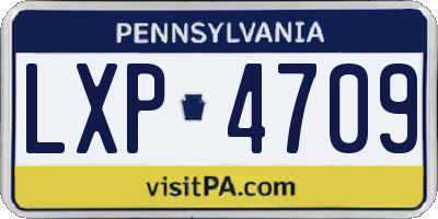 PA license plate LXP4709
