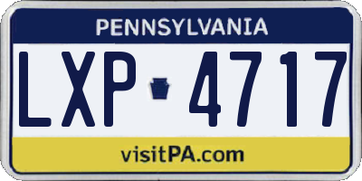 PA license plate LXP4717