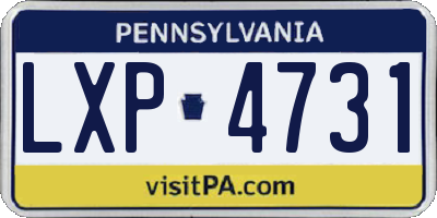 PA license plate LXP4731