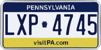 PA license plate LXP4745