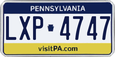 PA license plate LXP4747