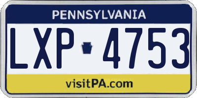 PA license plate LXP4753