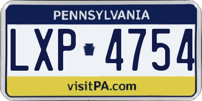 PA license plate LXP4754