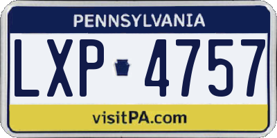 PA license plate LXP4757