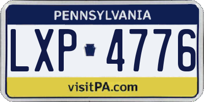 PA license plate LXP4776