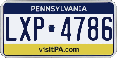 PA license plate LXP4786