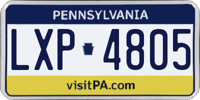 PA license plate LXP4805
