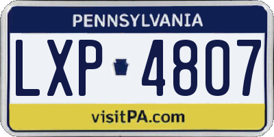 PA license plate LXP4807