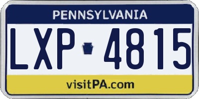 PA license plate LXP4815