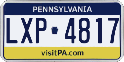 PA license plate LXP4817
