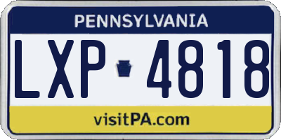 PA license plate LXP4818