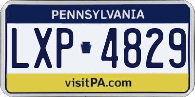PA license plate LXP4829