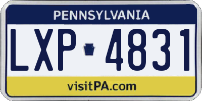 PA license plate LXP4831