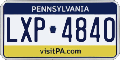 PA license plate LXP4840