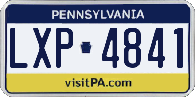 PA license plate LXP4841