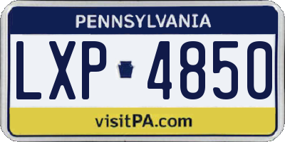 PA license plate LXP4850