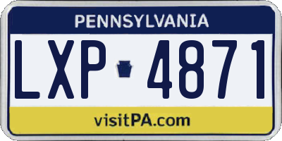 PA license plate LXP4871