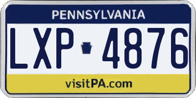 PA license plate LXP4876