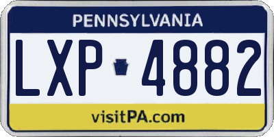 PA license plate LXP4882