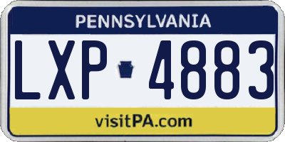 PA license plate LXP4883