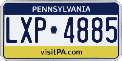 PA license plate LXP4885