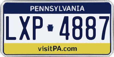 PA license plate LXP4887