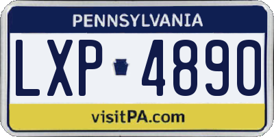PA license plate LXP4890