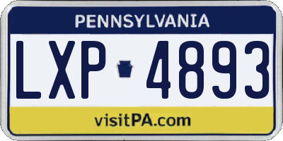 PA license plate LXP4893
