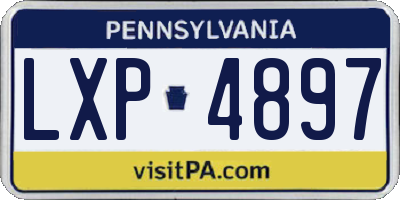 PA license plate LXP4897