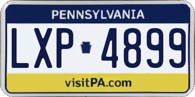 PA license plate LXP4899