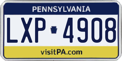 PA license plate LXP4908