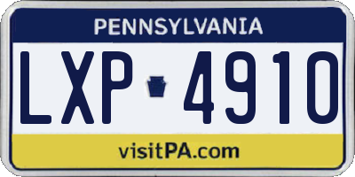 PA license plate LXP4910