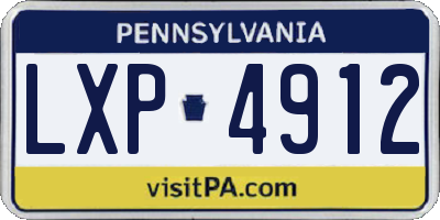 PA license plate LXP4912