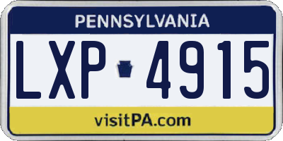 PA license plate LXP4915