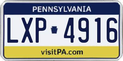 PA license plate LXP4916