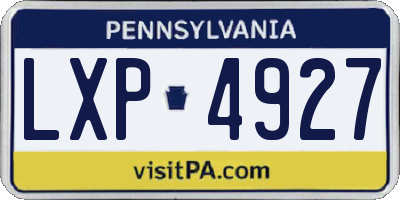 PA license plate LXP4927