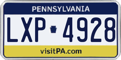 PA license plate LXP4928