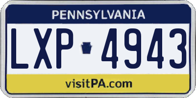 PA license plate LXP4943